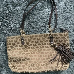 Michael Kors Tan and Brown Logo Tote
